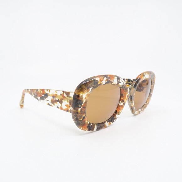 Nathalie Blanc DAPHNEE Brown Marble/Brown Lenses, Square New Women\'s Sunglasses. main image 4